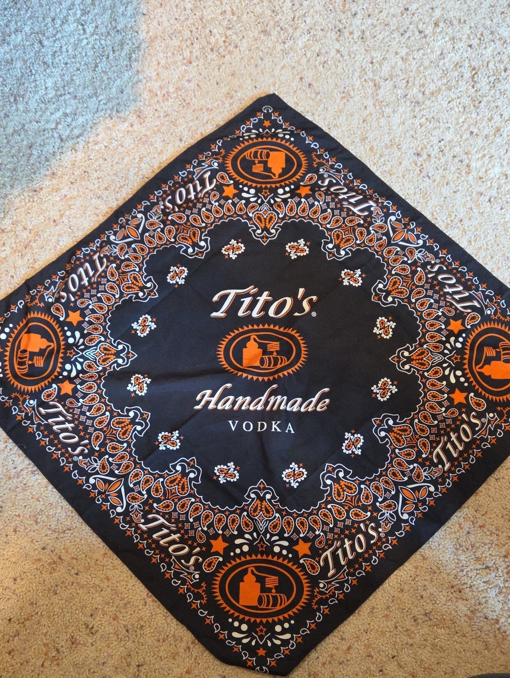 Tito's Handmade Vodka Black & Orange Bandana
